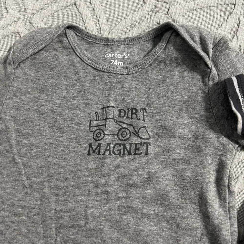 Carter's 24m Onesie Bodysuit Set Tough Like Dad & Dirt Magnet Construction